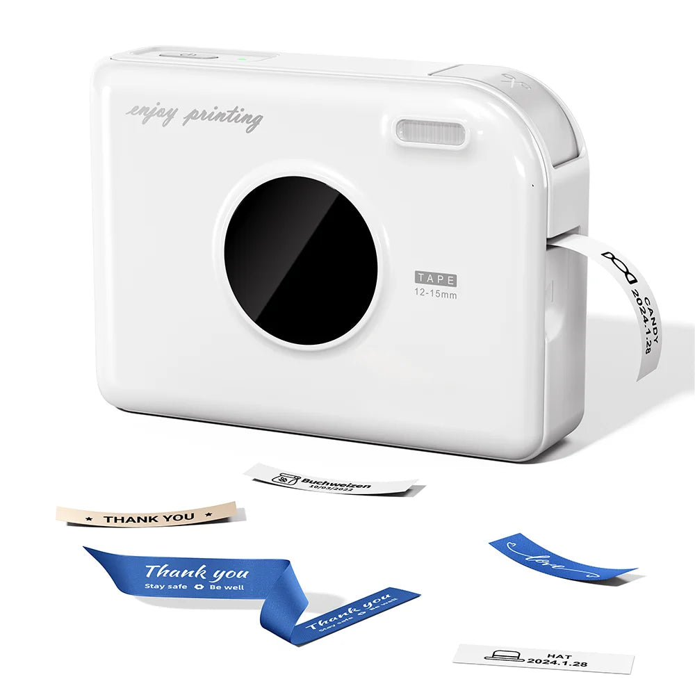 Phomemo A30 Ribbon Label Printer Bluetooth Portable Mini Sticker Printer Rechargeable for Gift Wrap Decorations, Cloth Name Tag
