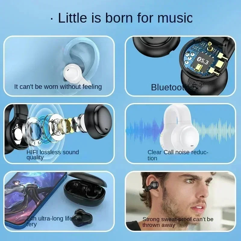 NEW X58 Wireless Earphone Noise Reduction Bluetooth LDE Power Display Earbuds in-Ear Headsets with Mic Touch Control for Phone