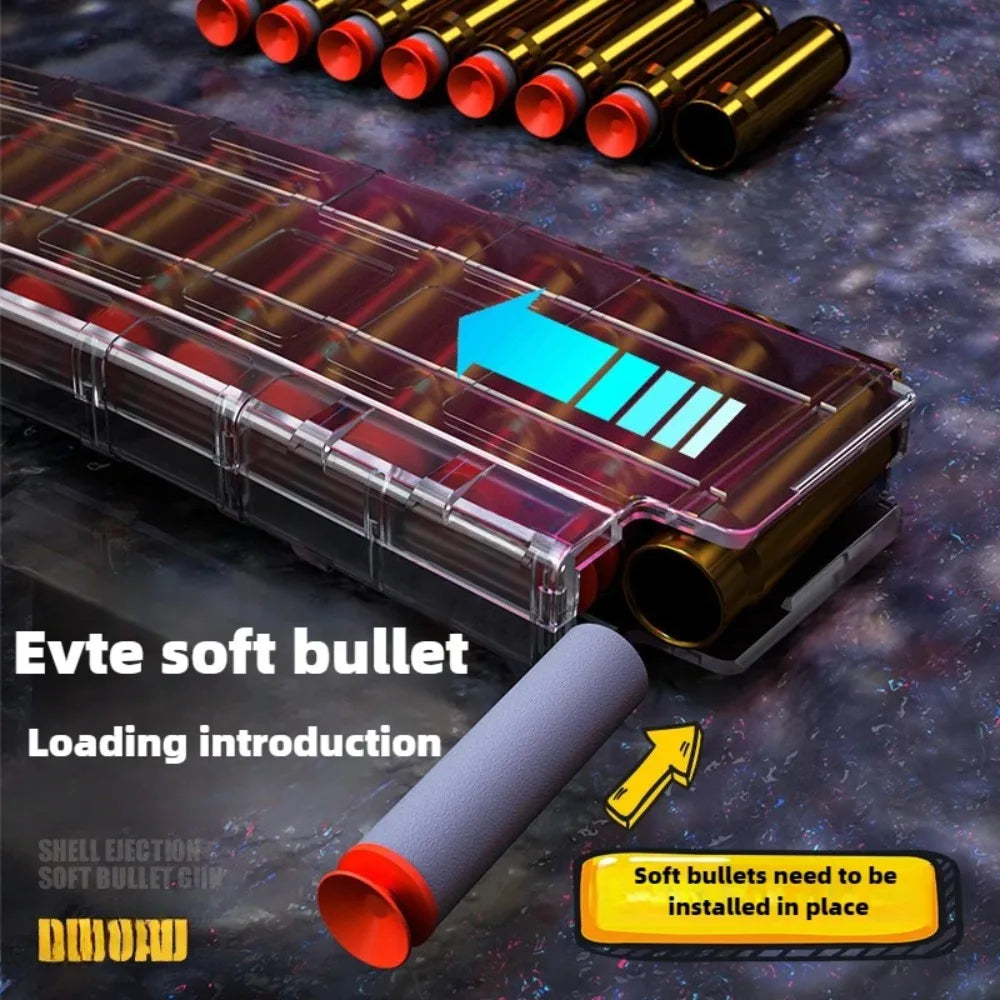 Full Automatic Continuous Firing M416 Soft Bullet Gun Shell Eject Assault Rifle Model Ideal Gift for Boys Outdoor Shooting Fun