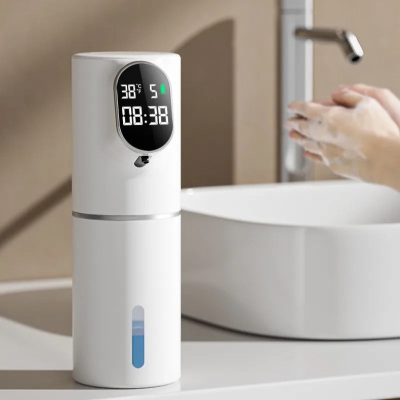 Automatic Foam Soap Dispenser with LED Display - 2-in-1 USB Charging Wall & Desktop Use Dispenser Sabao Automatico
