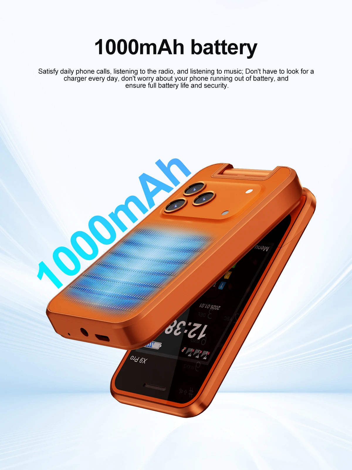 SERVO X9 PRO Mini Foldable Mobile Phone Triple SIM Magic Voice Speed Dial FM Radio 3.5mm Headphone Jack 2.4" Feature Cellphone