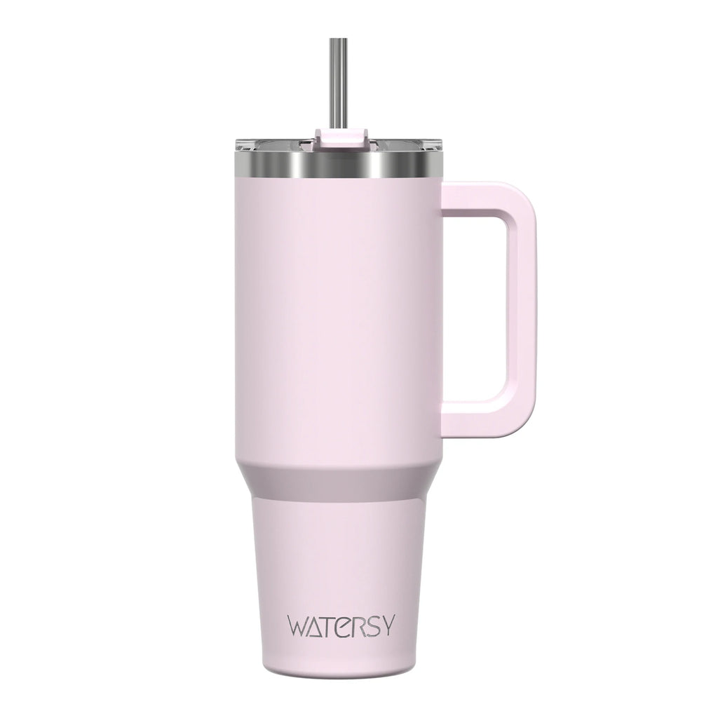 WATERSY 20/30/40oz Tumbler with Handle & Straw, Large Capacity Stainless Steel Thermal Cup, Vacuum Insulated Mug for Car, Travel