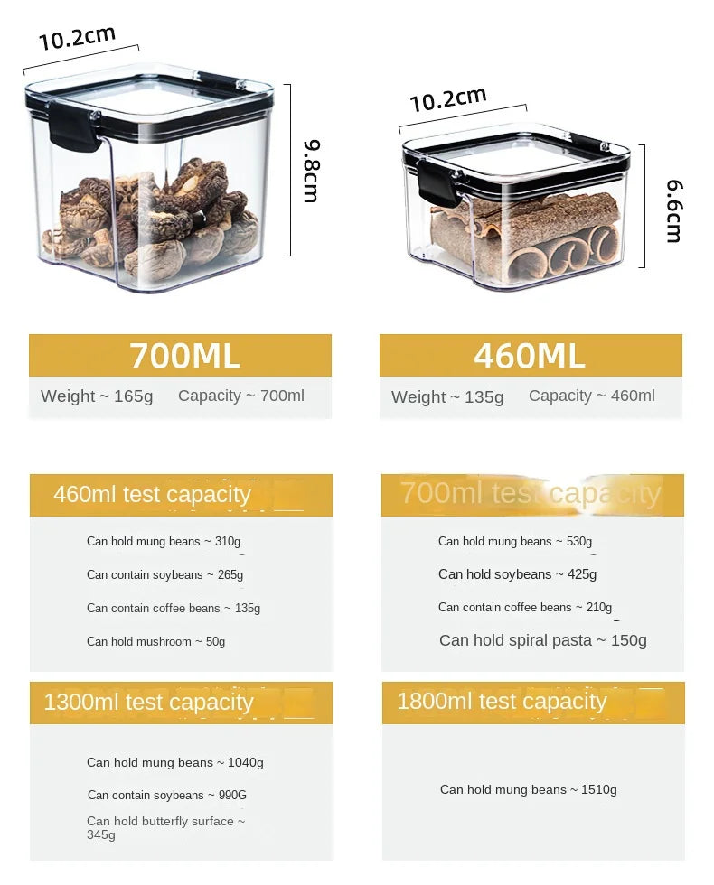 Set de Frascos Herméticos para Cocina - Organizador de Alimentos