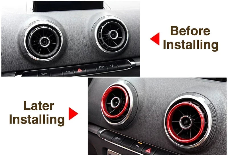 Car Air Center Console Outlet Trim Inner Ring Cover For Audi A3 8V S3 2014-2019 AUDI Q2 Sportback Sedan Accessories Car Styling