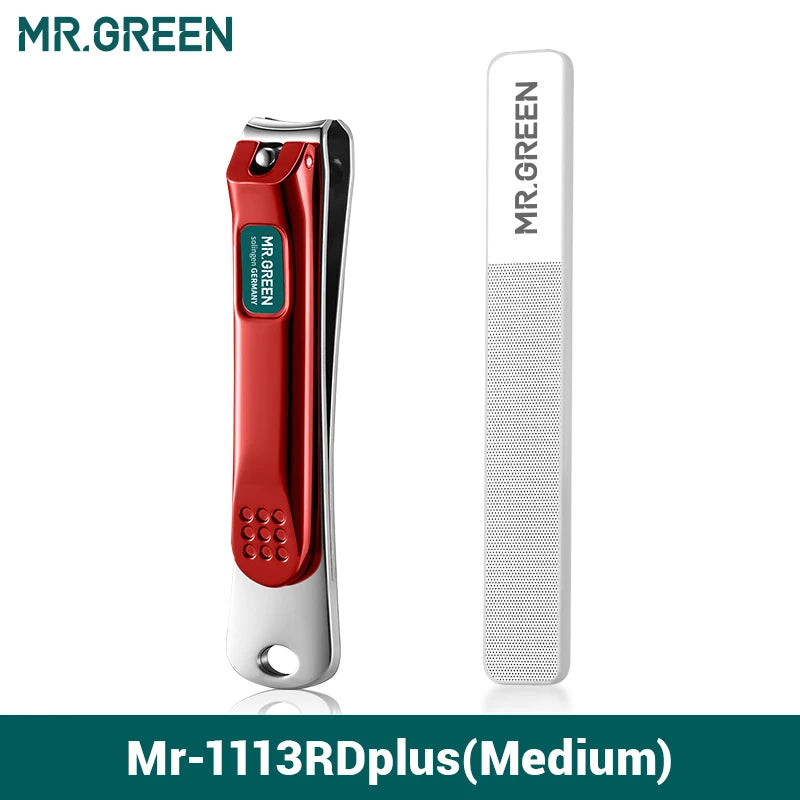 MR.GREEN Nail Clippers Stainless Steel Curved Blade Clipper Fingernail Scissors Cutter Manicure Tools Trimmer with Nail Files
