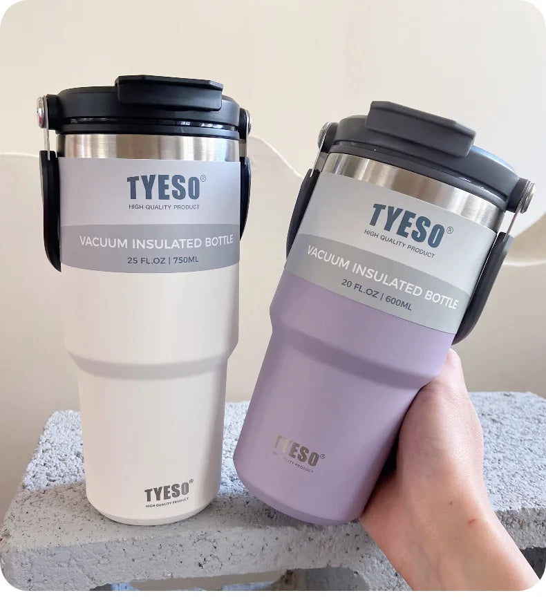 TYESO Large Capacity Stainless Steel Thermo Bottle Car Coffee Cup Keep Cold and Heat Thermal Mug Sport Water Bottle Vacuum Flask