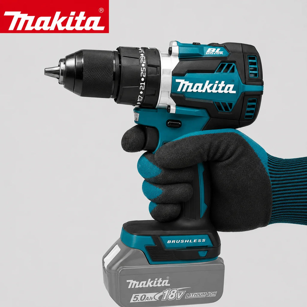 Makita 18V LXT® Lithium-Ion DDF487 13mm Compact Brushless Cordless 1/2" Hammer Driver-Drill High Torque Electric Screwdriver