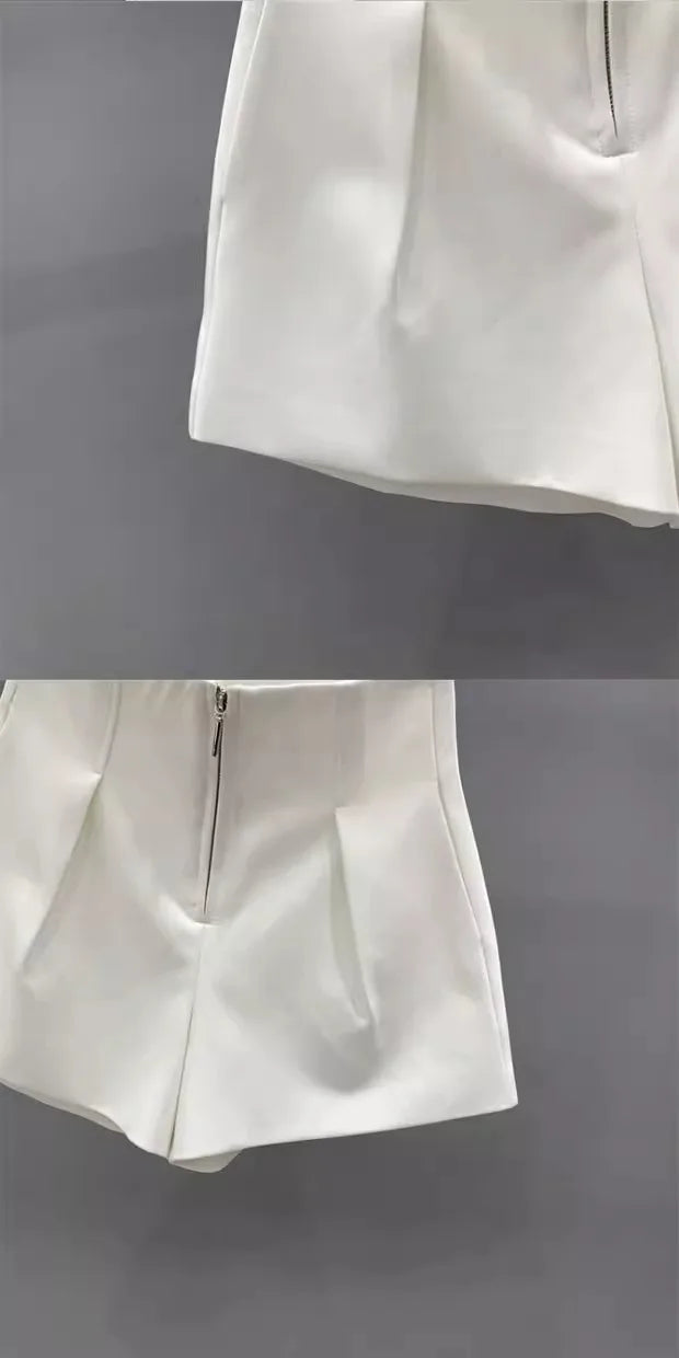 Women's High Waisted Zipper Denim Shorts Summer Loose Wide Leg A-line Shorts Pear Body Shape Tummy Control Casual Officewear Hot