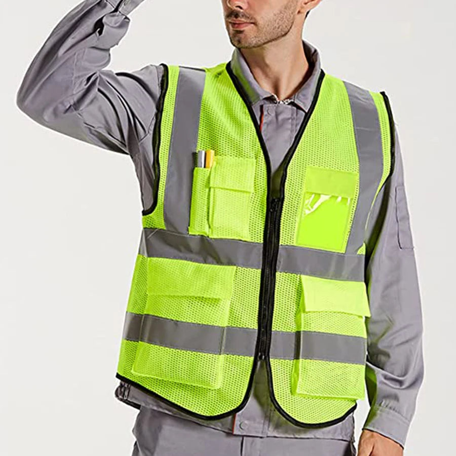 Safety High Visibility Vest Adjustable Security Vests Traffic Night Outdoor For Running Cycling Sports