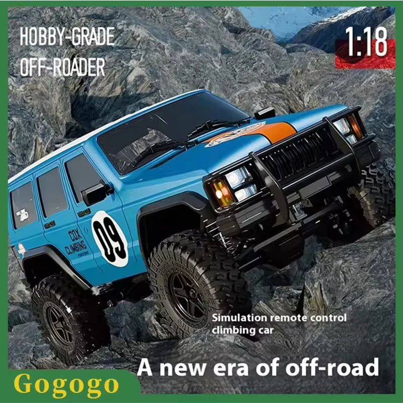 New 1:18 Scale Remote Control Off-Road Climbing Car Linked Headlights Full Proportion  2.4G 4WD Motor Pickup Model Toys Gift