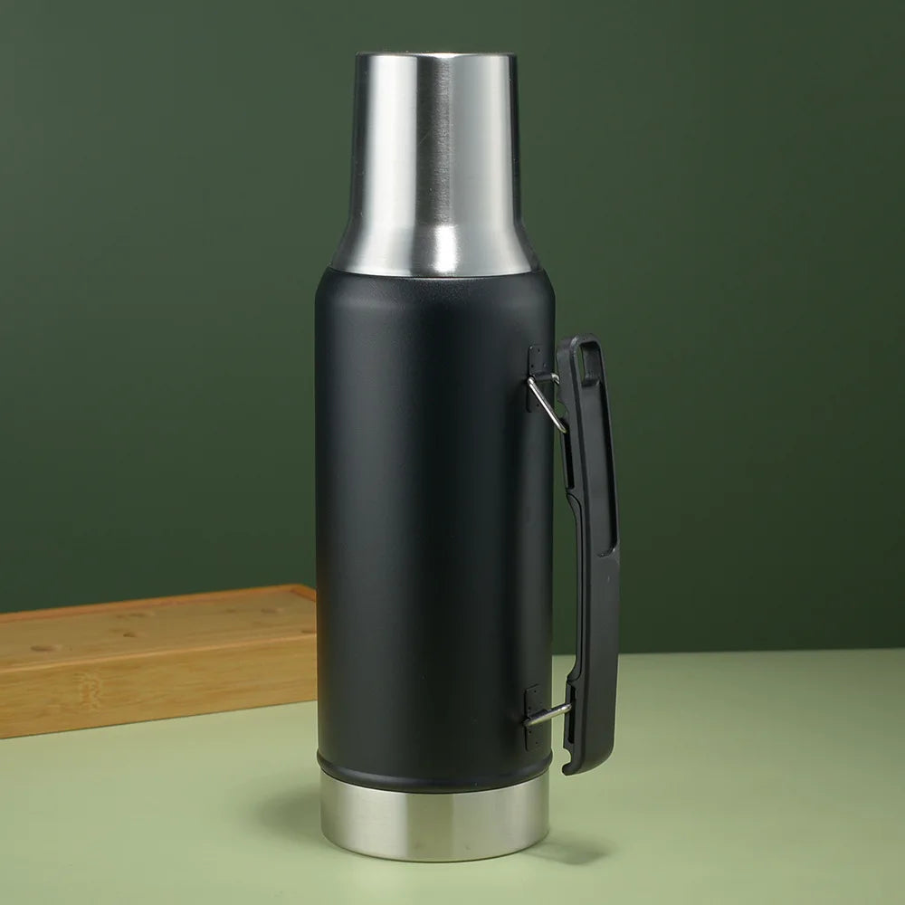 1300ml Portable 304 Stainless Steel with Handle Sports Jug Thermos Jug Large Capacity South American Matai Jug Friend Gift
