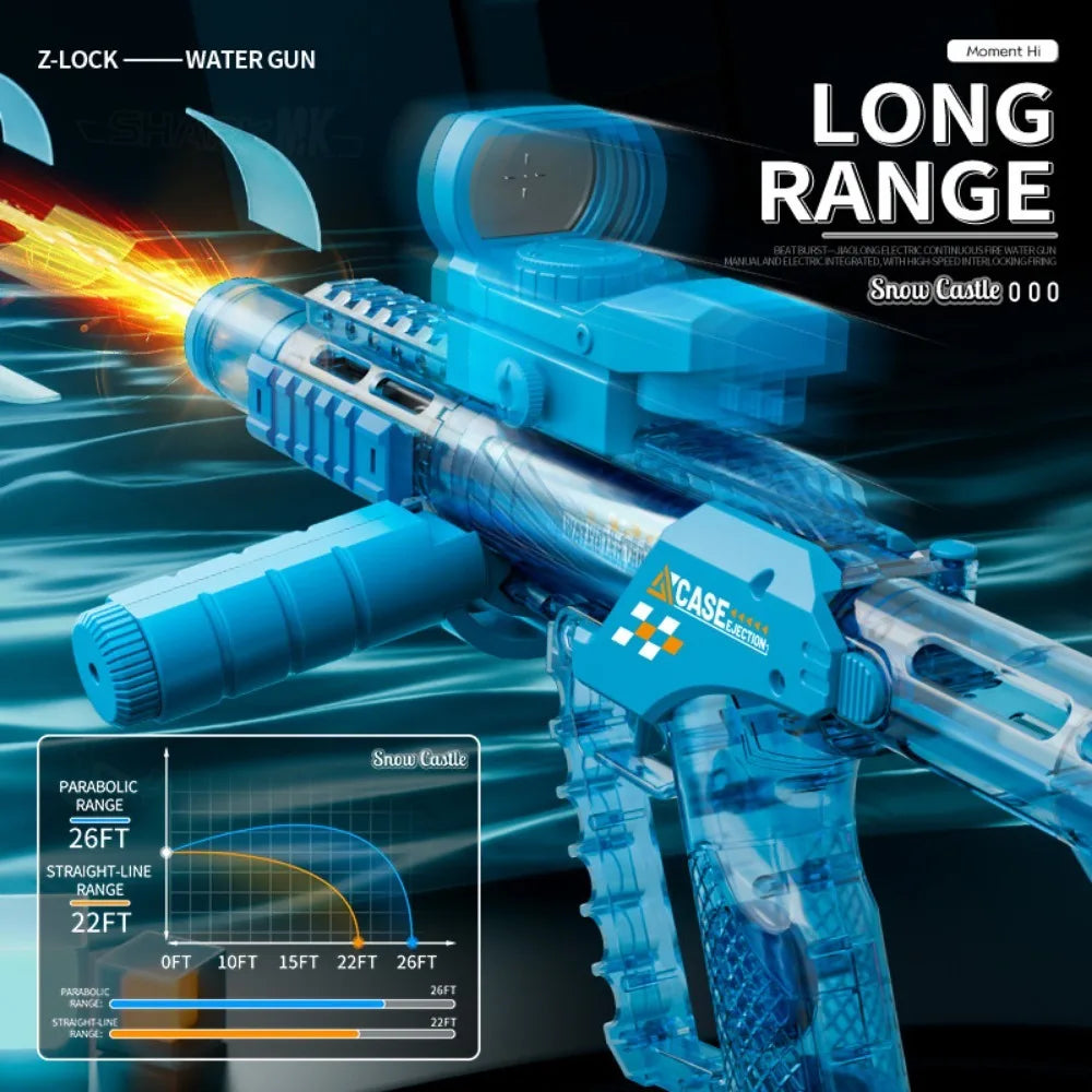 Powerful Electric Water Gun Toy Capacity High Speed Long Range Continuous Shooting SLR Model Summer Outdoor Toys