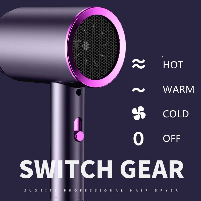 High-speed electric turbine air blower Low noise constant temperature fast drying portable negative ion hair dryer