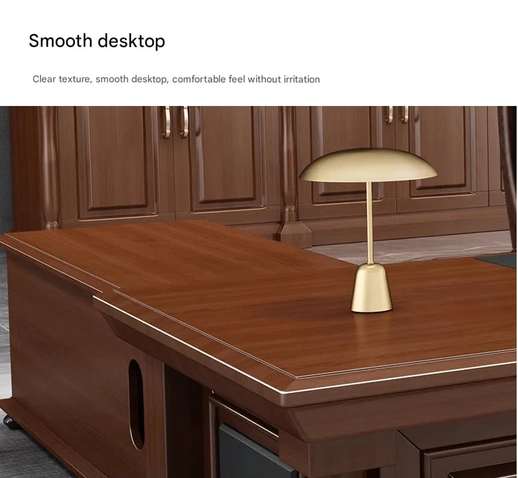 Contemporary Chinese Style CEO Desk Chair Set Luxury Boss Desk For Office Home
