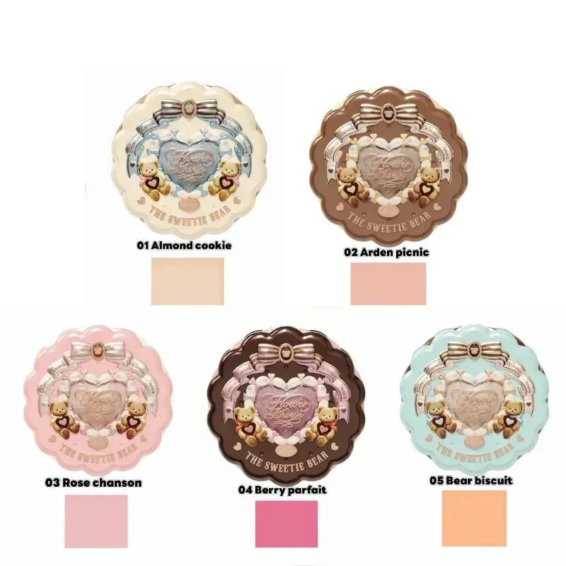Flower Know Sweetie Bear Makeup Set Shimmer Matte Blush Lipstick Kit