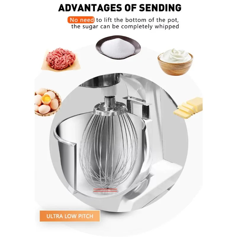 Airo Duty 10 Litre 10kg Stand Food Cake Stirring Electric Planetary 3-Speed Low Noise Kitchen Bread Flour Dough Mixer for Pizza