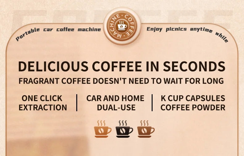 Electric Portable Coffee Maker Capsule Grind-and-Brew Compatible with Ground Coffee K-Cup Pods Single Cup Coffee Maker
