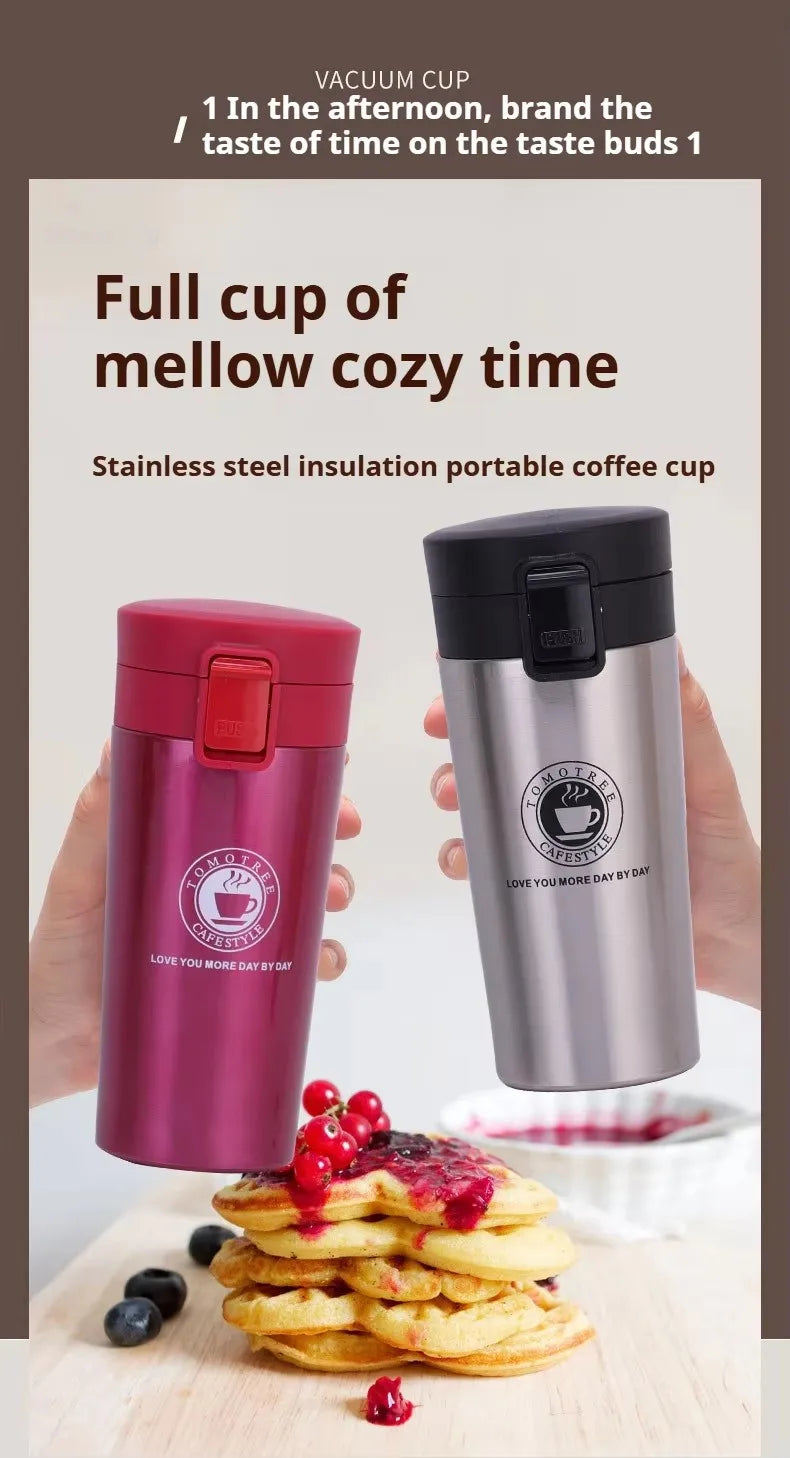 Double-Walled Stainless Steel Thermal Flask 380/510ML for Outdoor Use - Insulated Coffee Mug Maintains Temperature