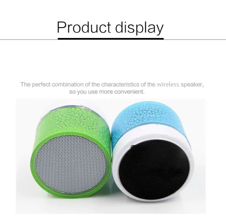 New Mini Portable Car Audio A9 Dazzling Crack LED Wireless Bluetooth Subwoofer Speaker TF Card