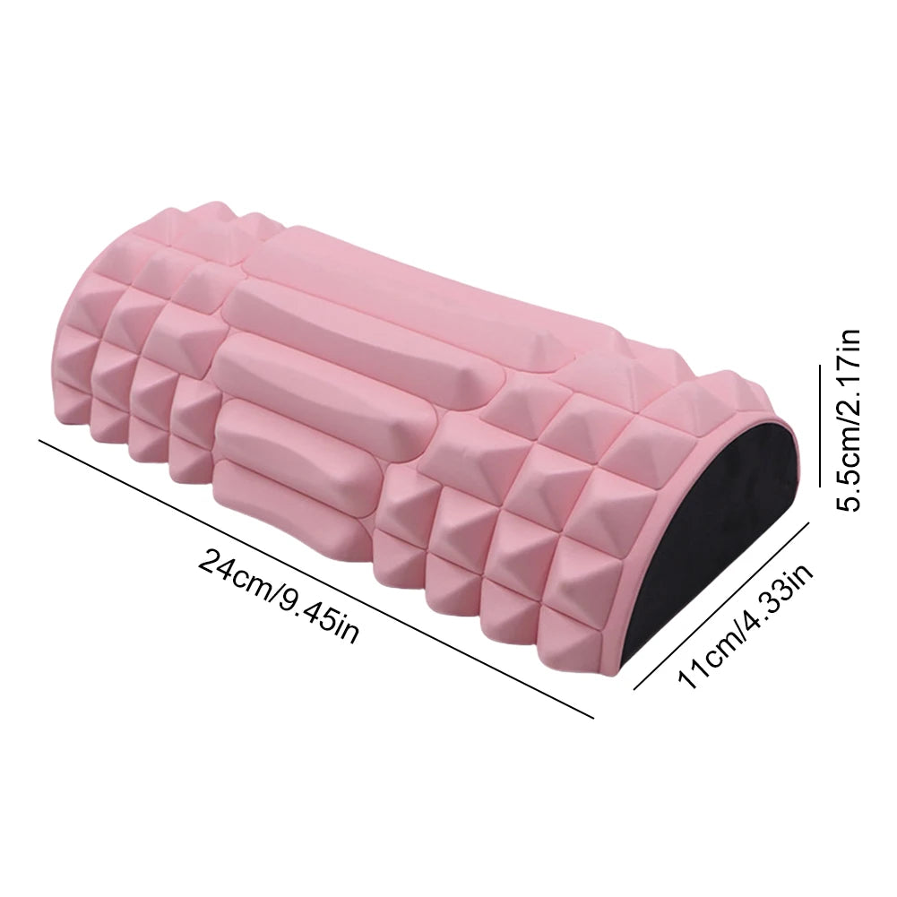 Yoga Roller Half Round EVA Foam Cylinder Massage Roller for Pilates Exercise Enhanced Home Workouts Diameter 5.5cm Length 24cm