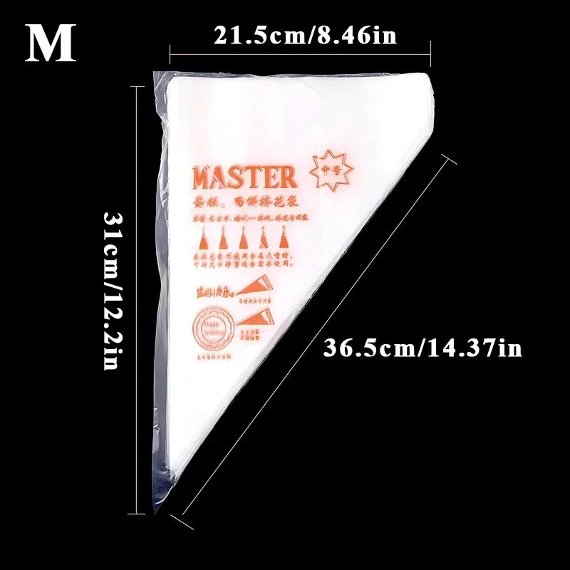 New Disposable Cream Pastry Bags Cake Piping Bag Decorating Tool Cupcake Piping Kitchen Baking Accessories 200 /100/50/20Pcs