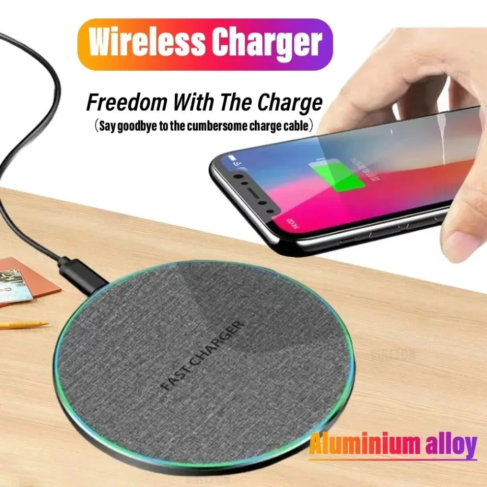 Ultra-Thin Fast Wireless Charger Pad for Samsung Galaxy S25  iPhone 17 16 15 14 13 Pro Max Wireless Induction Charging Station