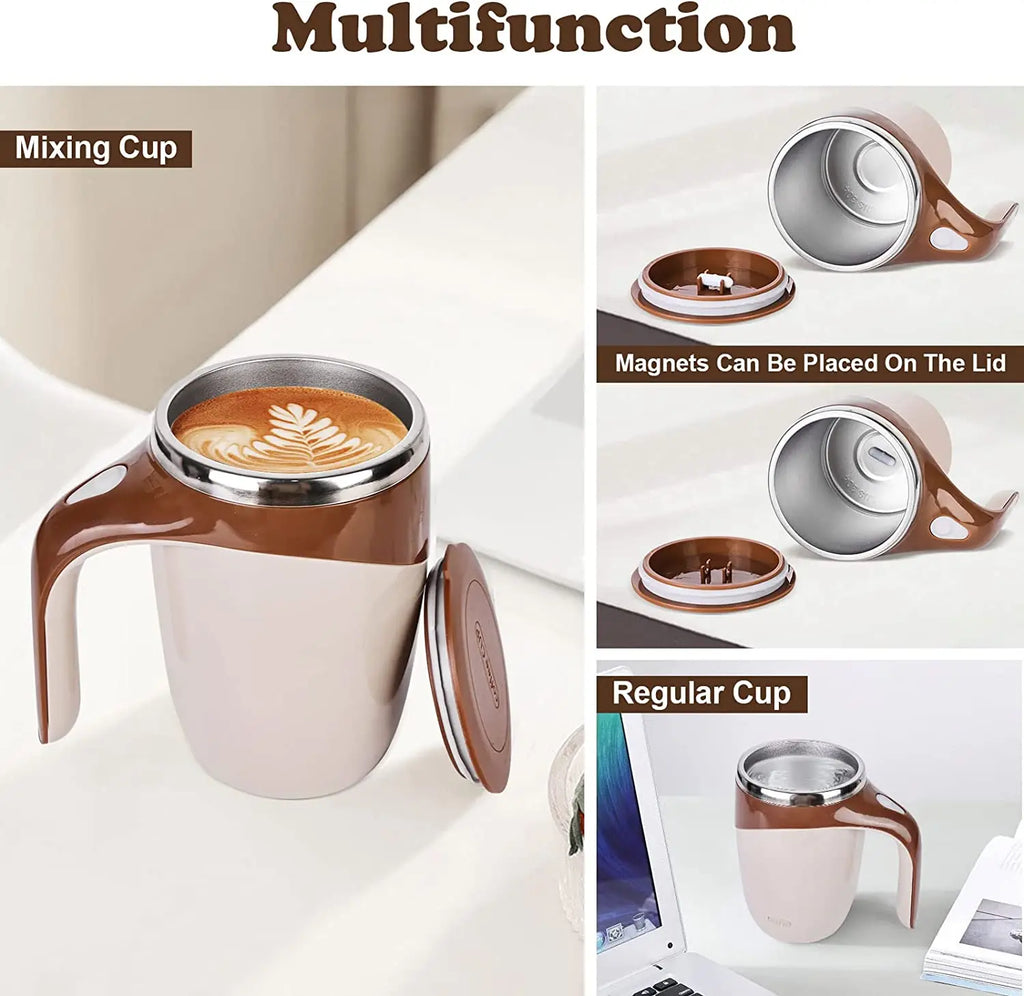 Automatic Mixing Cup Stirring Coffee Mug Electric Milk Mug Stainless Steel Mixing Magnetic Rotating Usb Charging Juice Water Cup