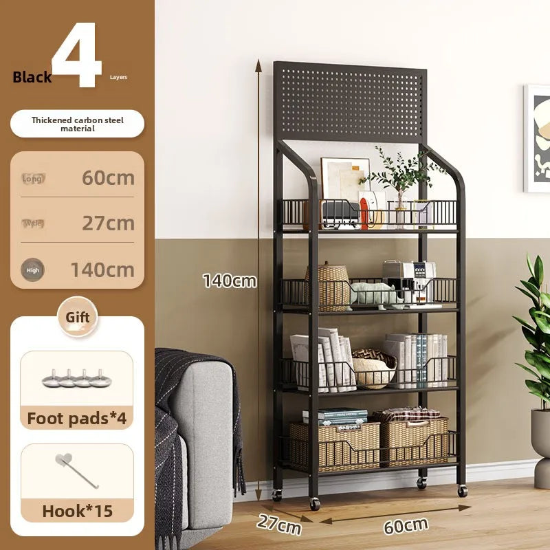 Multi-layer Removable Supermarket Snack Shelves Cart Convenience Store Checkout Page Home Storage Shelves Kitchen Island