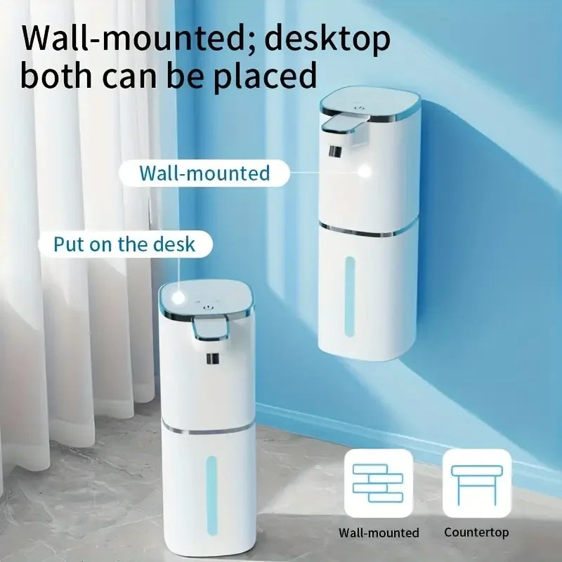 400ML Large Capacity Light Display 4-Levels Adjustable Foam/Liquid Modes Touchless Electric Automatic Smart Sense Soap Dispenser