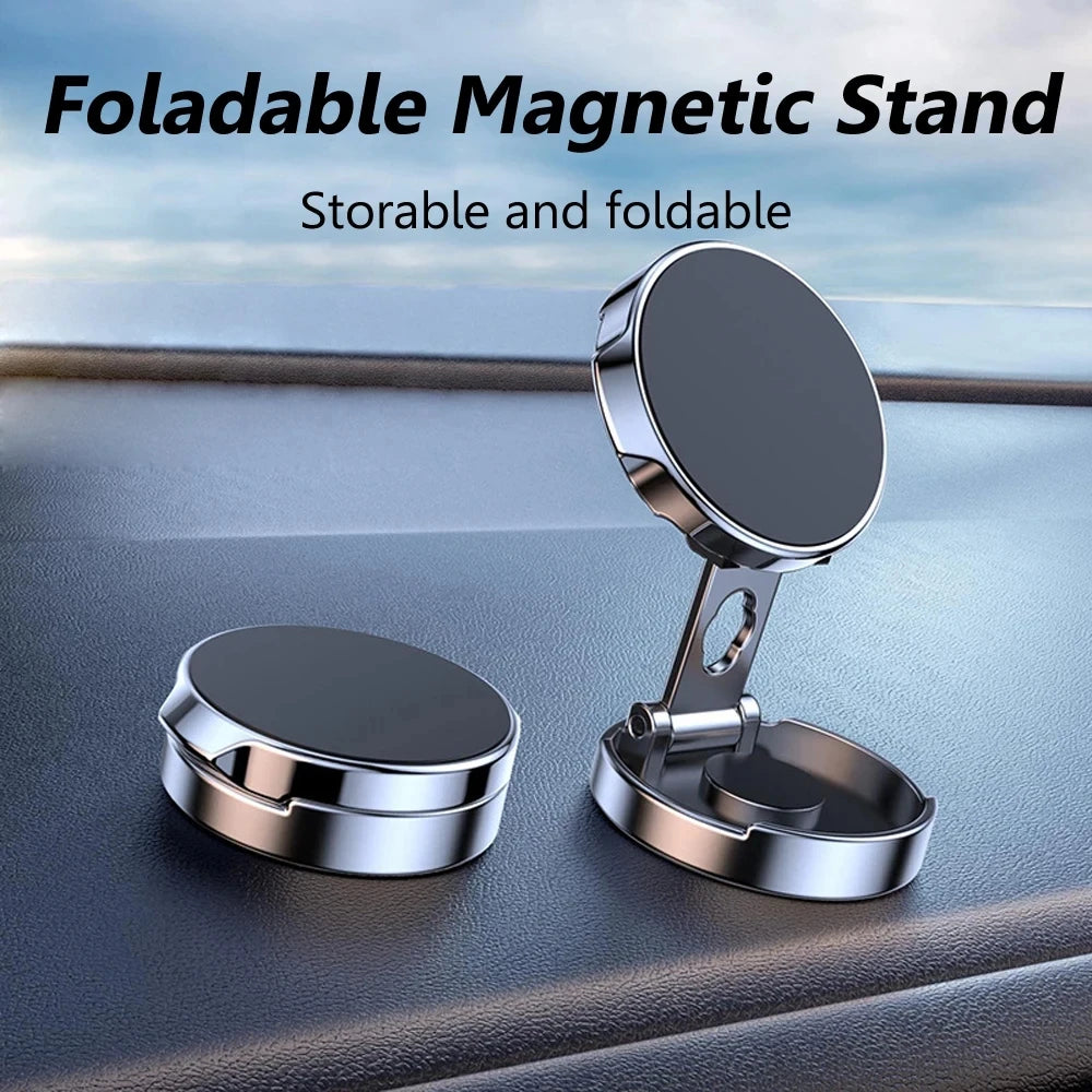 2026 Mobile Phone Stand Strong Magnetic Car Holder 720° Foldable Round Bracket Support for Universal Phones Mount Holders In Car