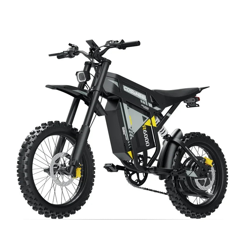 COSWHEEL R6000 Adult Electric Mountain Bike 7000W Motor 60V 30AH ebike,Dual Suspension Electric Bicycle