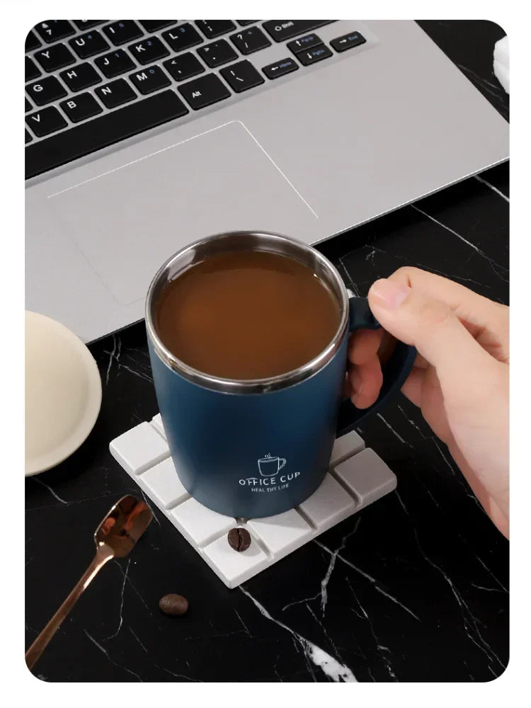 350ml 304 Stainless Steel Mugs Portable Thermal Water Bottle Thermos Mug Coffee Cup with Handle Leak-Proof Insulated Water Cups