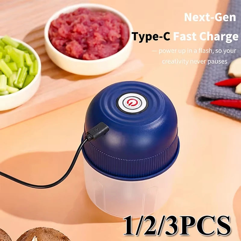Electric Garlic Masher, Meat Grinder, 260ML Rechargeable Onion, Vegetable, Chili Grinder, Kitchen Blender