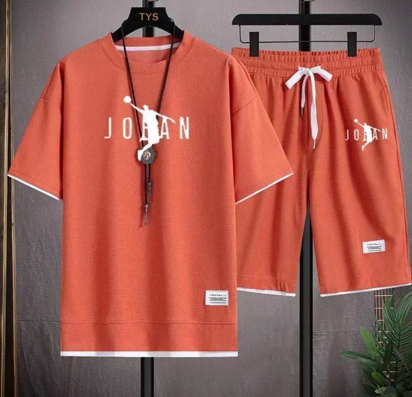 Men's 2026 Summer 2 Piece Set Casual Blazer + T-Shirt Shorts Set Fashion Designer Smart Casual Outfit Streetwear Tracksuit