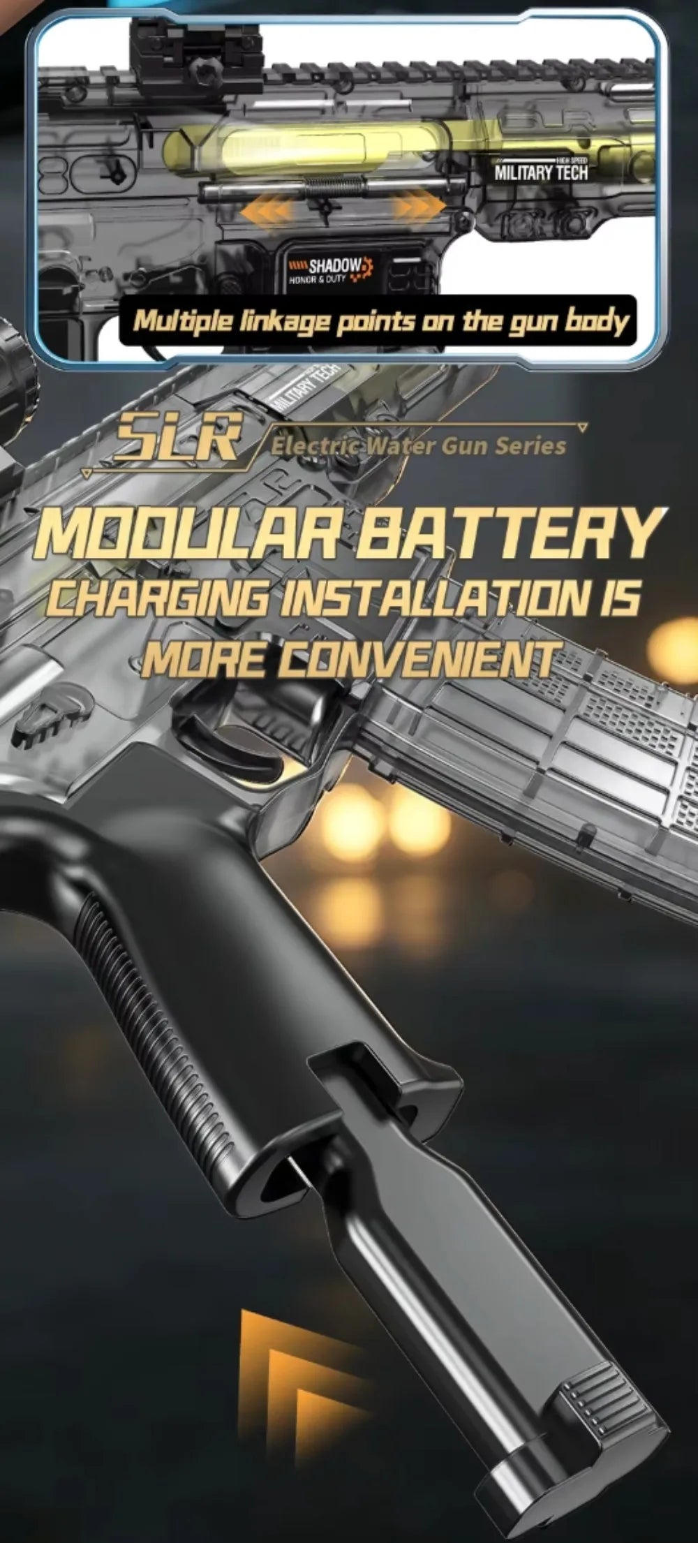 Powerful Electric Water Gun Toy Capacity High Speed Long Range Continuous Shooting SLR Model Summer Outdoor Toys