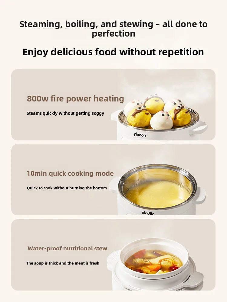 Multifunctional Stainless Steel Electric Pot Steam Stew Cooker Baby Food Cooking Pot