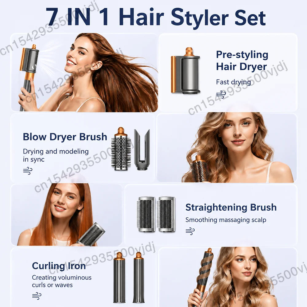 TINSOL 7-in-1 Air Styling Hair Dryer, 110,000 RPM High-Speed Hair Care, Ionic Hair Dryer, Automatic Curling Set