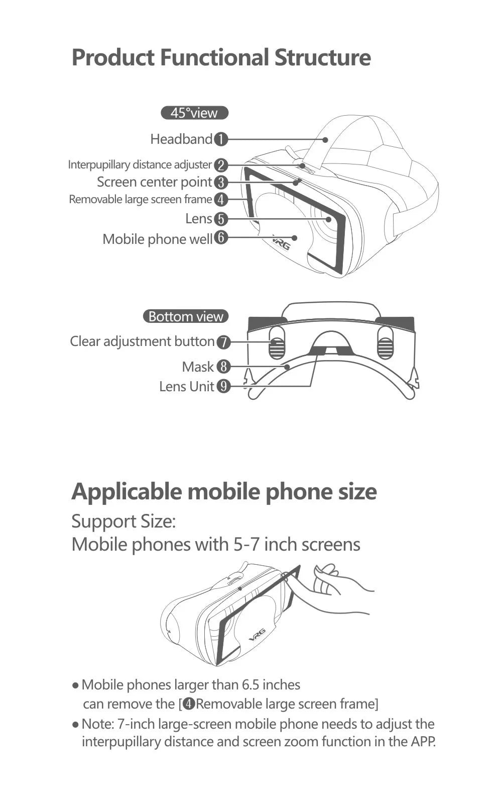 Virtual Reality 3D VR Glasses Headset Smart Helmet Smartphones Mobile Phone Lenses with Headphone Viar Binoculars Goggles Device