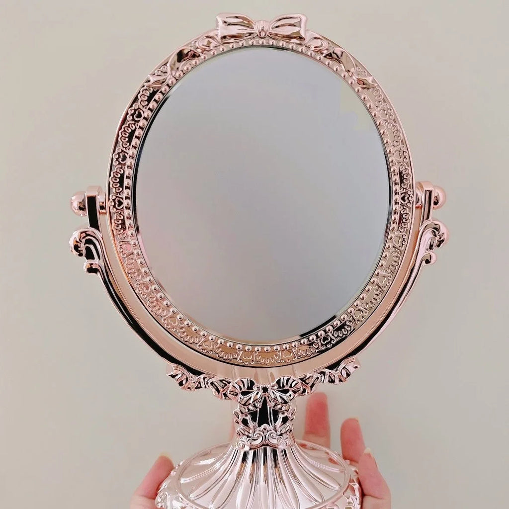 Flower Knows 9th Anniversary 4 Pcs Makeup Set Desktop Vanity Mirror Paddle Brush Air Cushion Comb Brush Holder Blush Brush