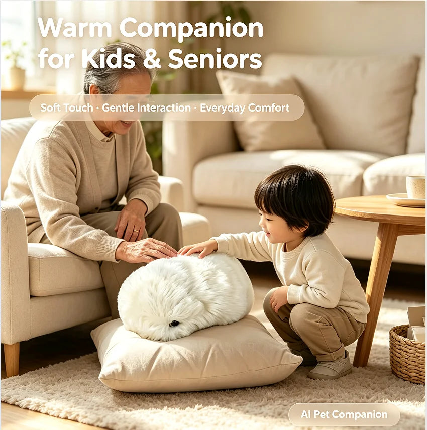 Interactive AI Robotic Plush Pet,  Emotional Simulation Companion Toy with Touch Activated Mood Response for Stress Relief