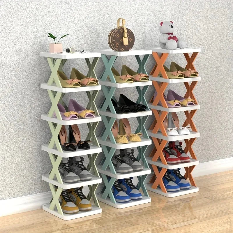 9-Tier Vertical Shoe Rack - Space-saving Tall & Narrow Design for Entranceways, Easy to Assemble Home Organization Storage