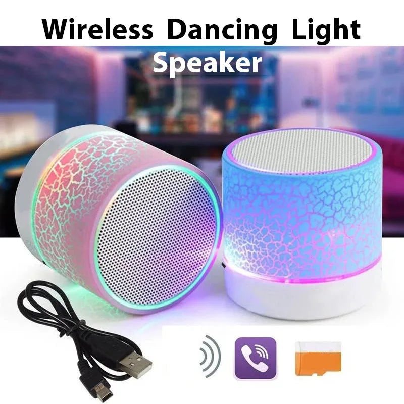 New Mini Portable Car Audio A9 Dazzling Crack LED Wireless Bluetooth Subwoofer Speaker TF Card