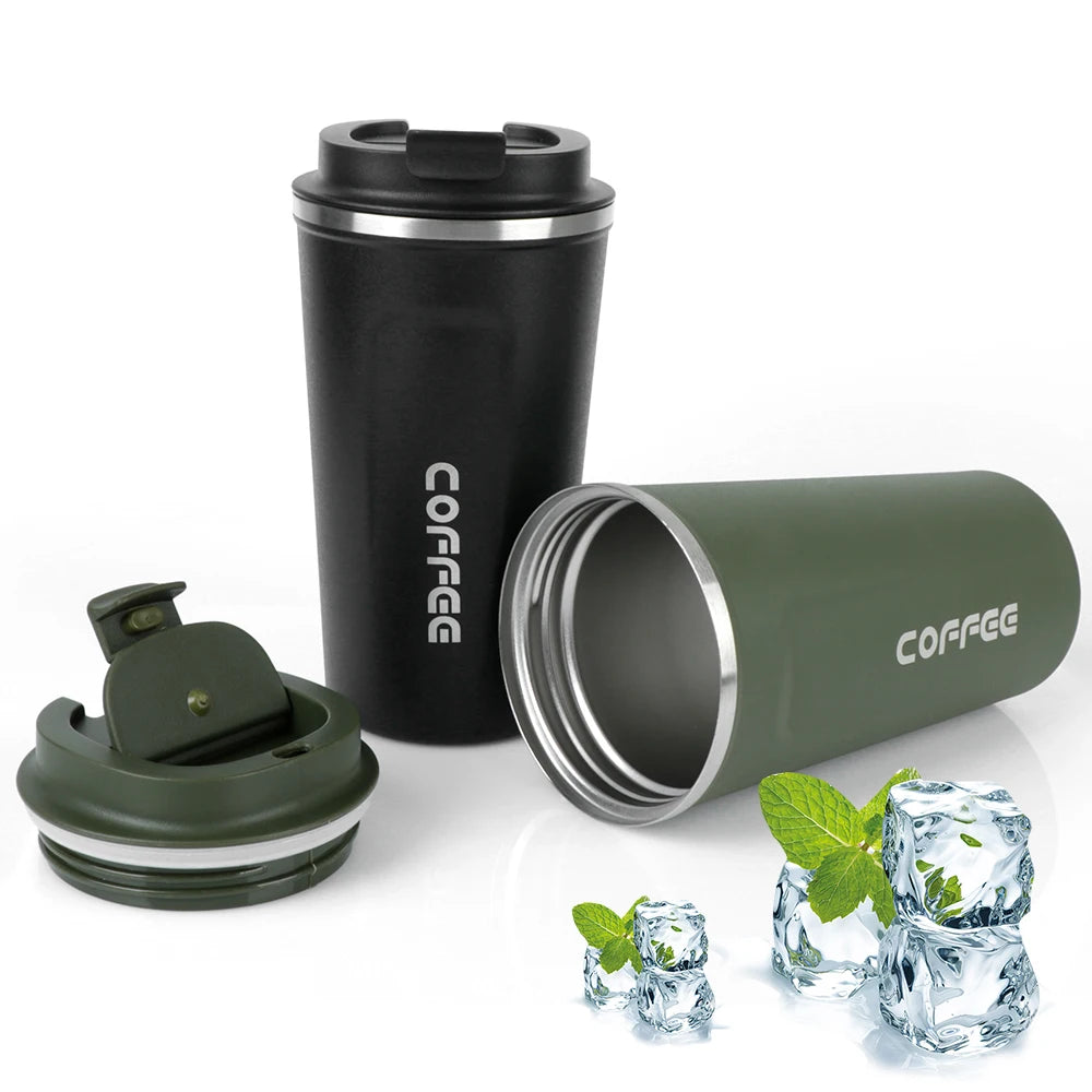 380/510ML Double‑Wall Stainless Steel Insulated Coffee Mug, Leak‑Proof Car Travel Tumbler for Home Outdoor Tea Water Drinking