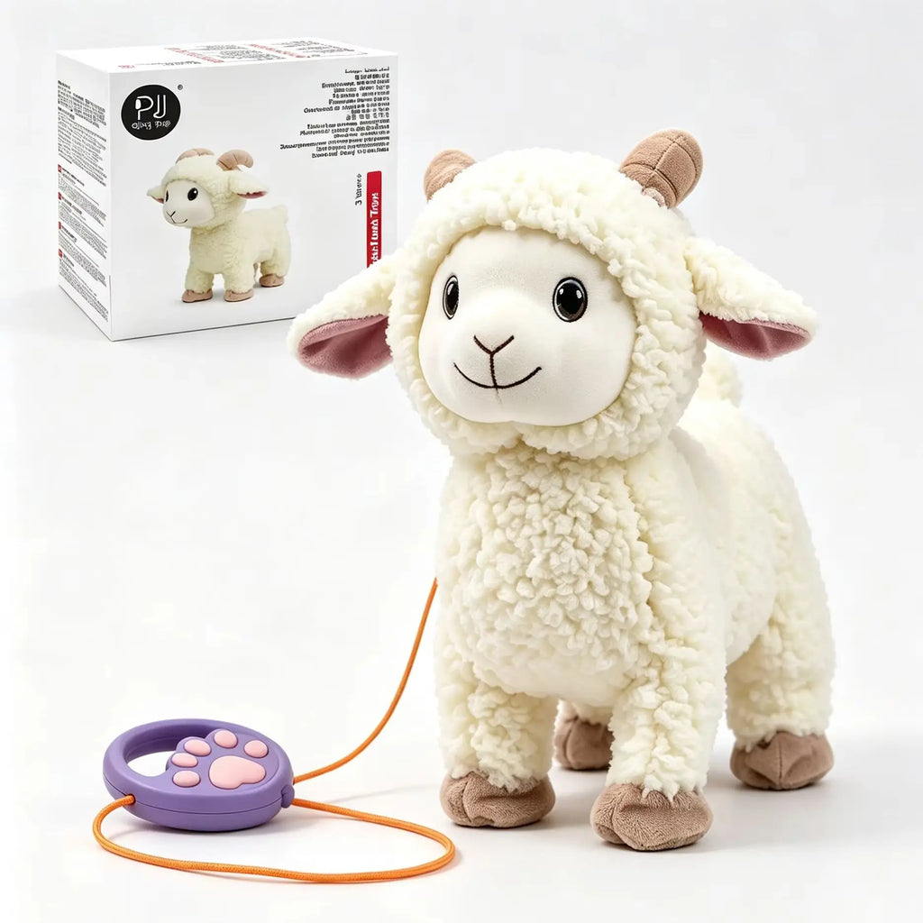 Interactive Singing Walking Lamb Plush Toy - Soft Stuffed Animal with Leash! Electronic Pet for Babies & Toddlers, birthday Gift