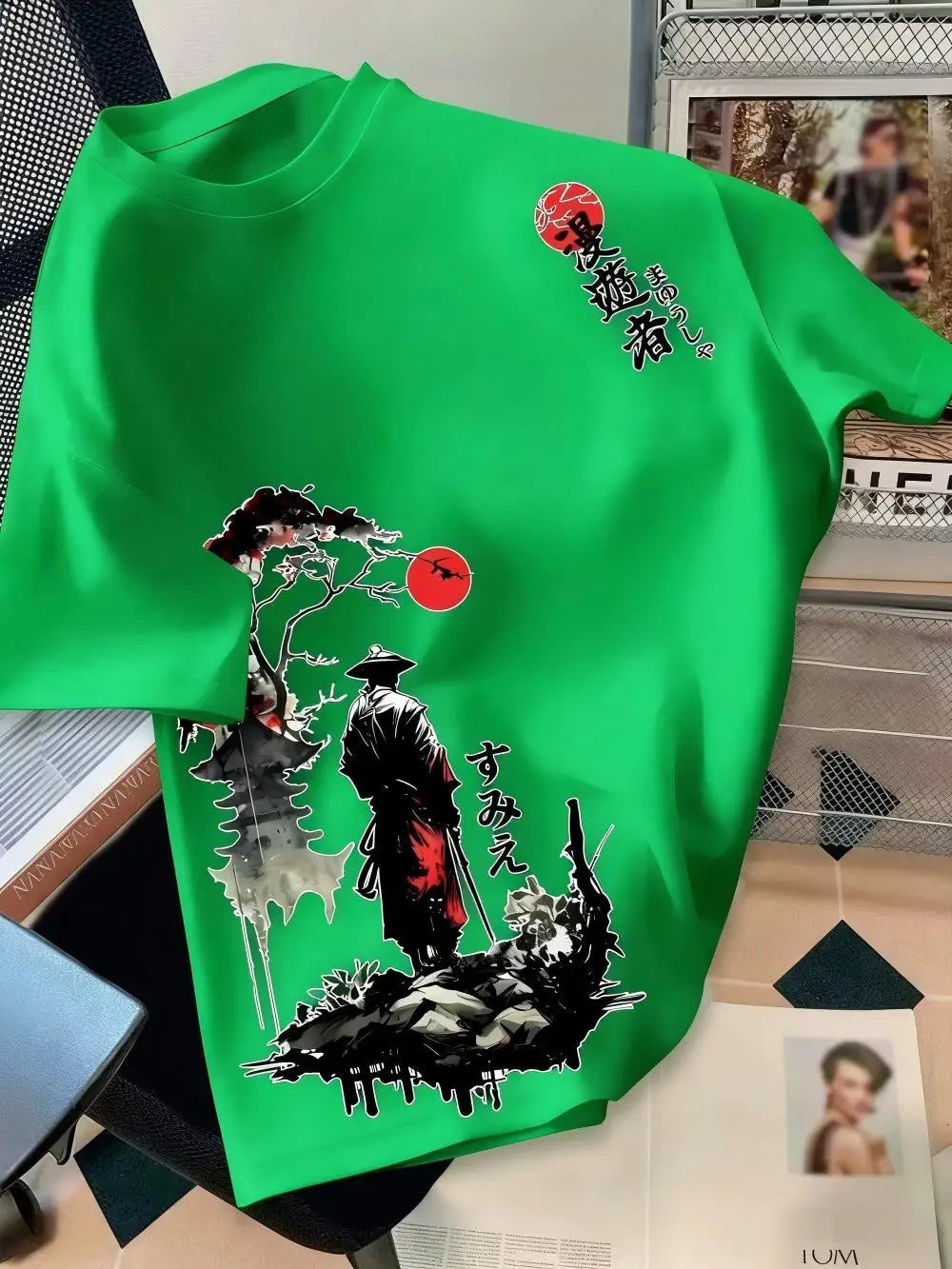 European and American men's summer wandering swordsman print comfortable and breathable round neck T-shirt outdoor street top