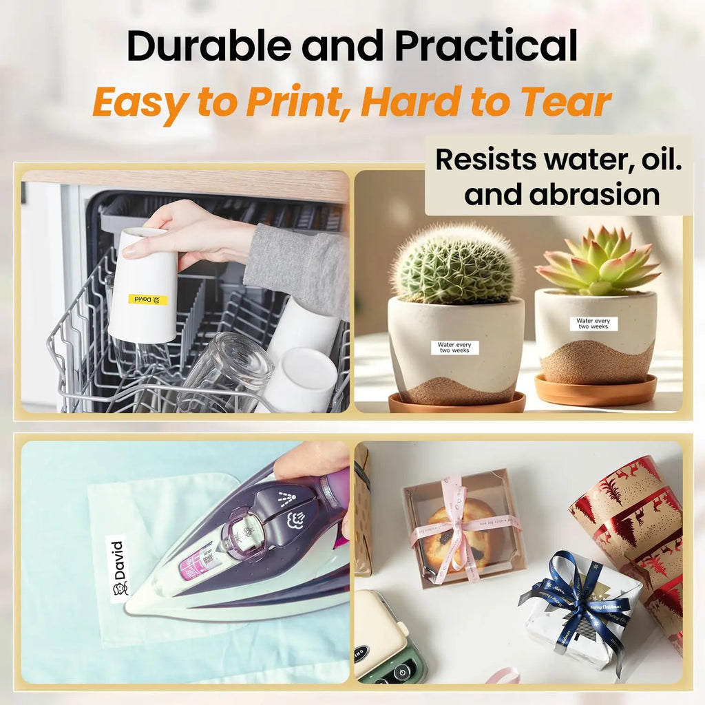 Phomemo P15 Mini Bluetooth Label Printer for Christmas Gifts & Wedding Decorations, Portable Ribbon Label Maker with Custom Text