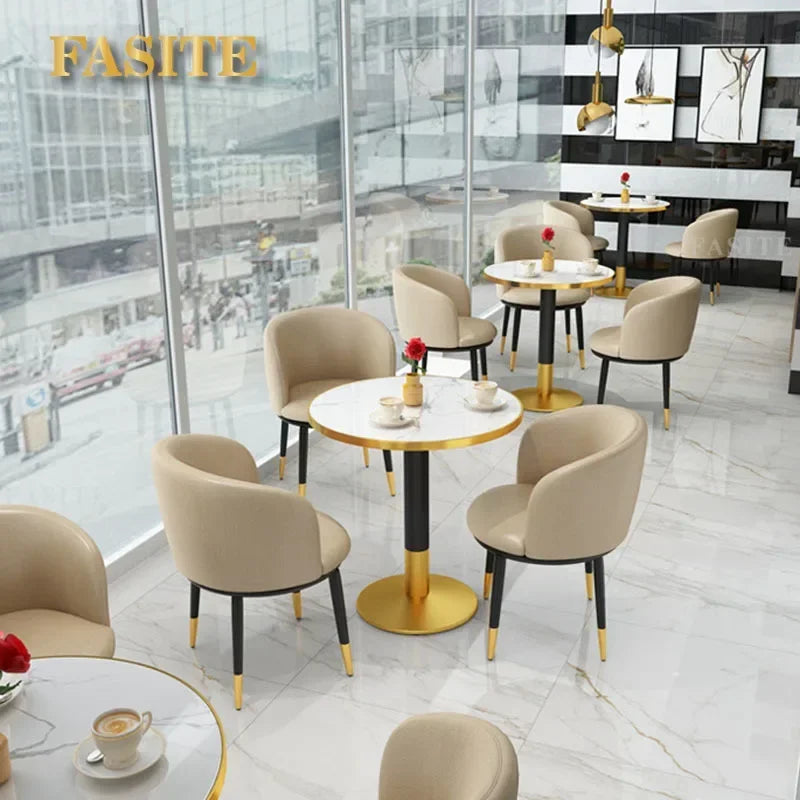 Metal Office  Set with 80cm Nordic Modern Minimalist Tables and Chairs for Meeting and Rest Areason Sale