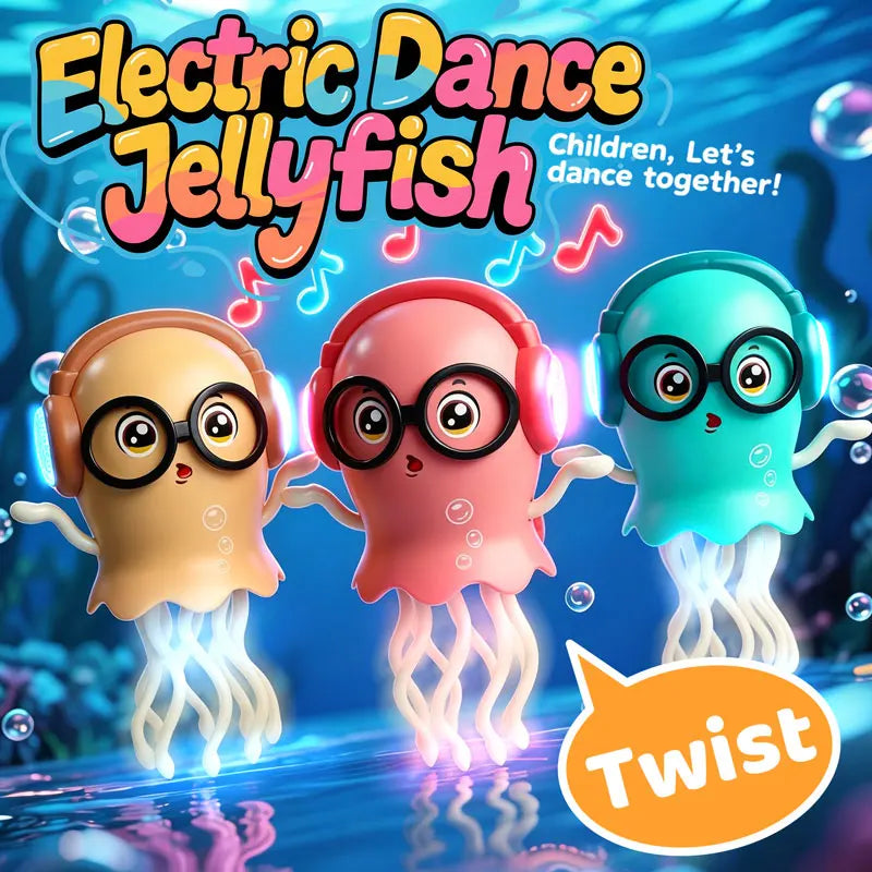 Electric Dancing Jellyfish Toy Obstacle Avoidance Robot Toy with Music 3D Flashing Light Interactive Sensory Play Toy Kids Gifts