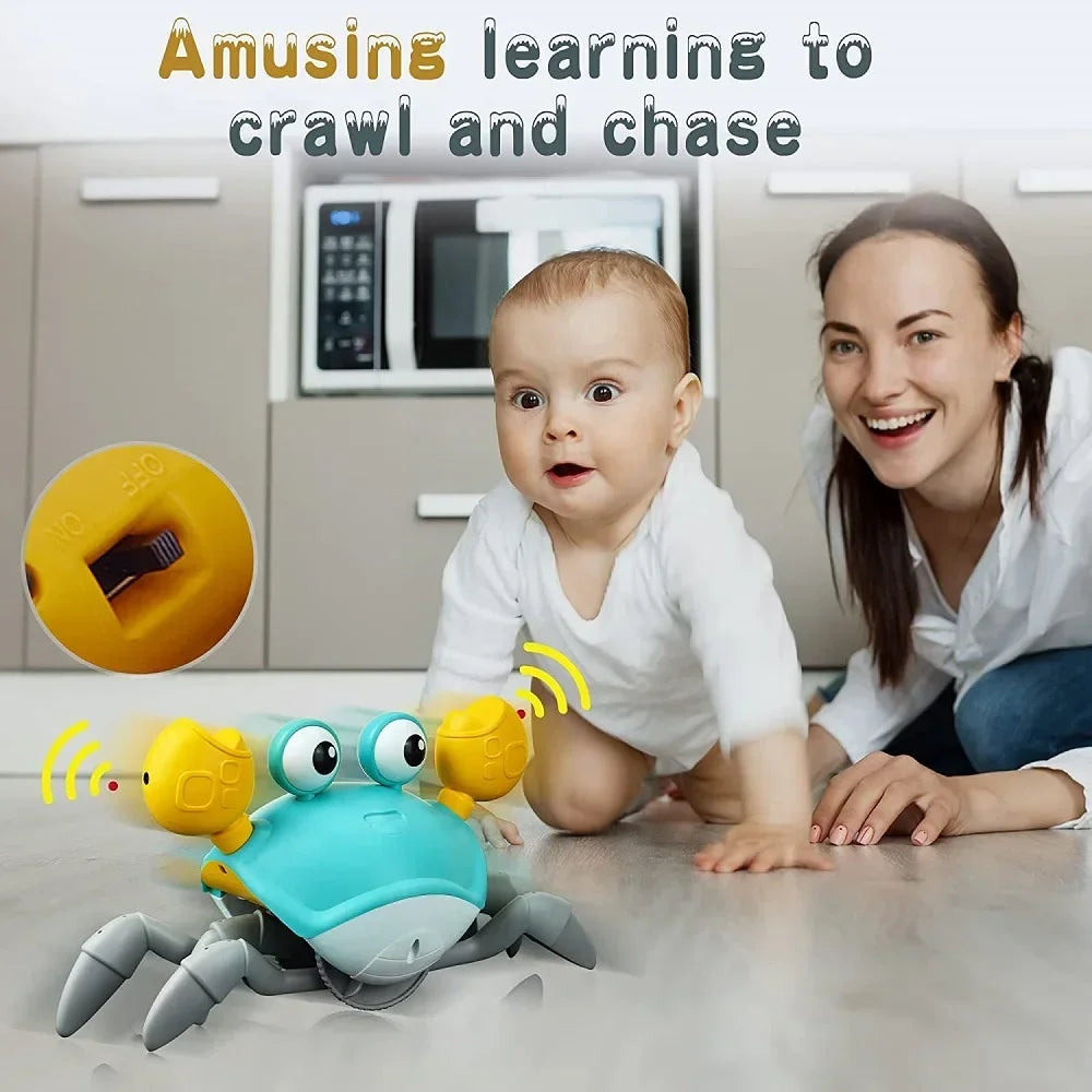 Fun Dancing Crab Run Away Toy For Babies Crawling Interactive Escape Crabs Baby Birthday Thanksgiving Christmas Gift No Battery