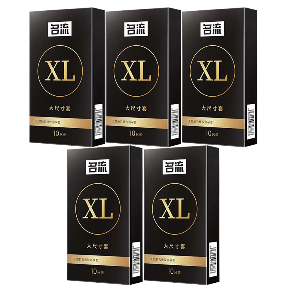 5Box 55mm Men's Condoms Big Size for Men Ejaculation Natural Latex Ultra Thin XL Penis Sleeve Adult Supplies Safer Sex Tools